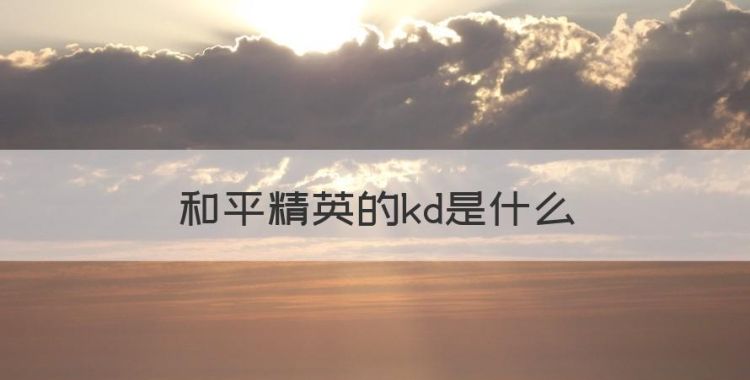 吃鸡kd是什么意思，和平精英的kd是什么