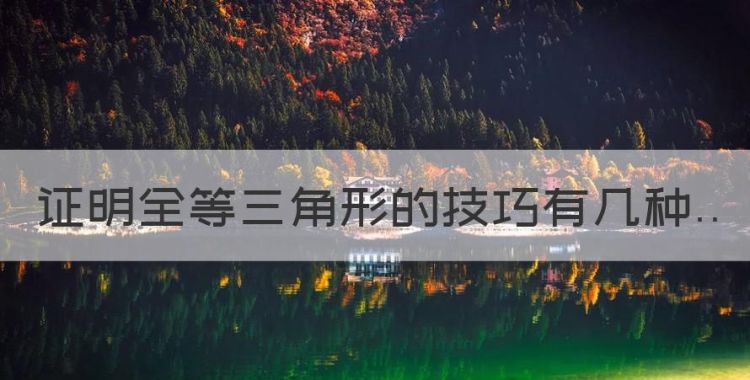 证明全等三角形的技巧有几种