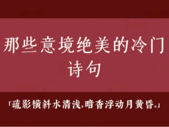 很美很冷门的古诗句,很美很冷门的古诗句美到窒息的古典诗句