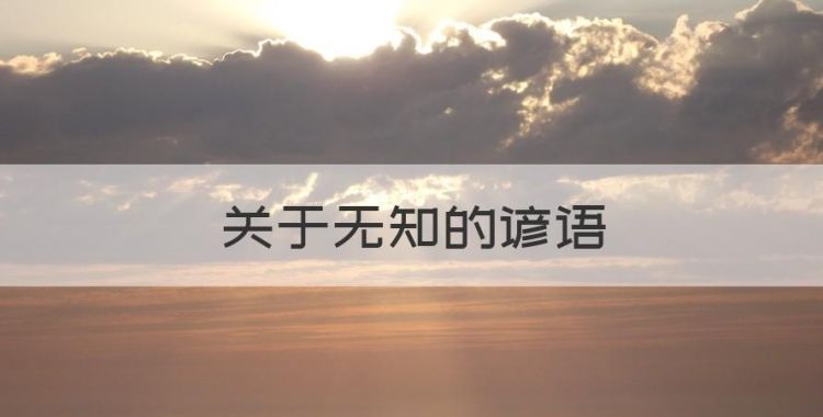 关于无知的谚语，比喻骄傲无知的谚语有哪些呢