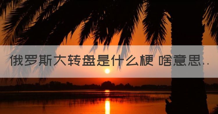 俄罗斯转盘多人游戏是什么，俄罗斯大转盘是什么梗 啥意思