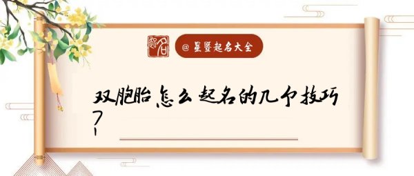 如何给双胞胎起名字,双胞胎怎么取名图1