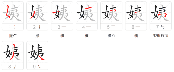 姨有几笔画顺序怎么写,姨的笔画顺序怎么写图6