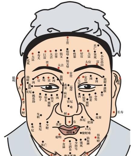 脸部痣相大全 男人面相图解,面部痣相图解男人高清图图2