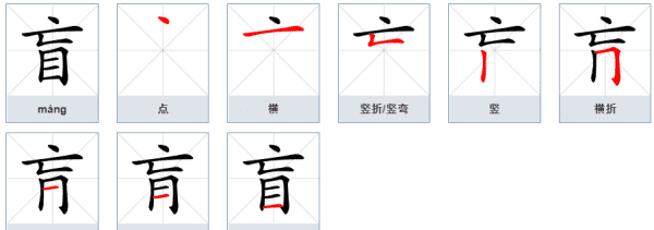 盲的部首,盲组词部首图6