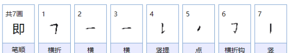 即的笔顺,即这个字怎么读组词
