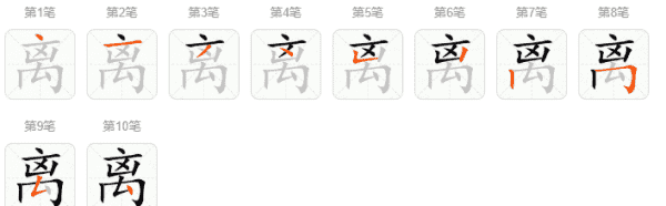 离的笔顺,离字的笔顺图5