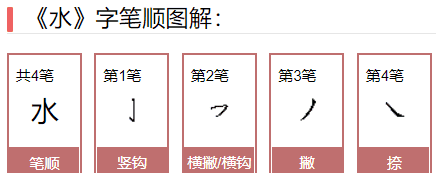 水的笔顺拼音,水的笔顺怎么读图4