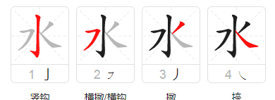 水的笔顺拼音,水的笔顺怎么读图6