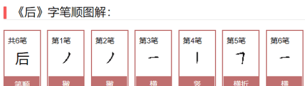 后的笔顺拼音,后字的笔画顺序