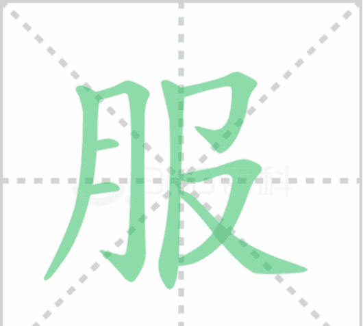 服的笔顺笔画,服字的笔顺笔画图1