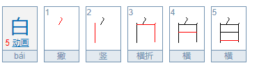 白的笔顺 正确,白的笔画顺序怎么写的顺字图1