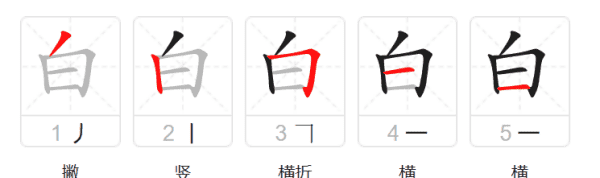 白的笔顺 正确,白的笔画顺序怎么写的顺字图3