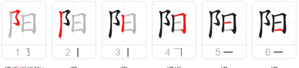 杨的笔顺怎么写,阳的笔顺笔画图4