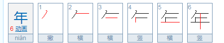 年的笔顺拼音,年字笔顺怎么写字图5