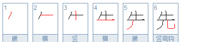 先的笔顺,先的笔顺是什么怎么写图1