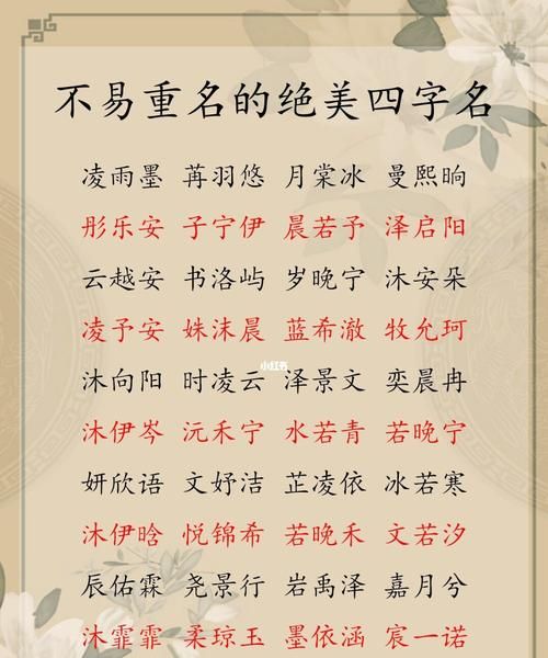 四个字的名字怎么取,四个字独特好听名字女图2