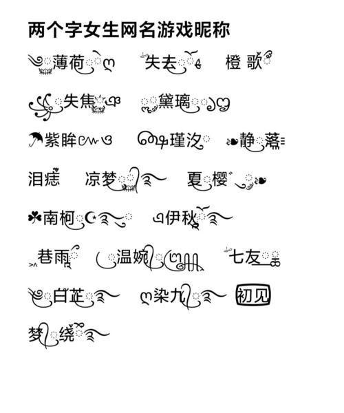 游戏名字女两个字,两个字游戏情侣名字大全图3