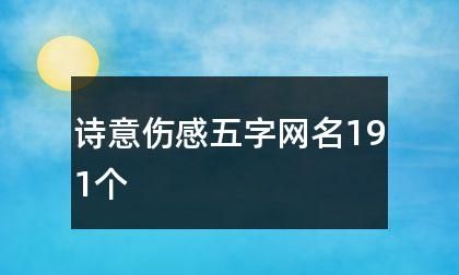 忧伤的网名带有诗意,充满诗意的伤感名字网名图2