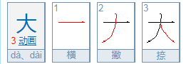 大的拼音笔顺,大字笔画顺序图3