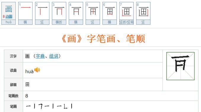 画的部首是田还是一,画的部首是什么图2