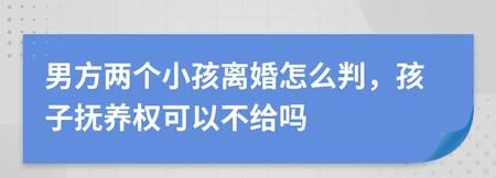 有两个孩子离婚怎么判,一般有两个孩子的离婚怎么判图2