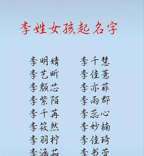 李姓氏取名字大全,李姓宝宝的好听名字寓意好的有哪些图4