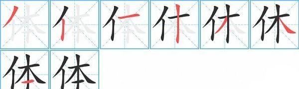 体的笔顺组词,体字笔画顺序图3