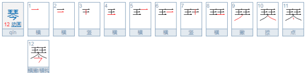 琴的部首是王还是今,琴字查部首是什么图3