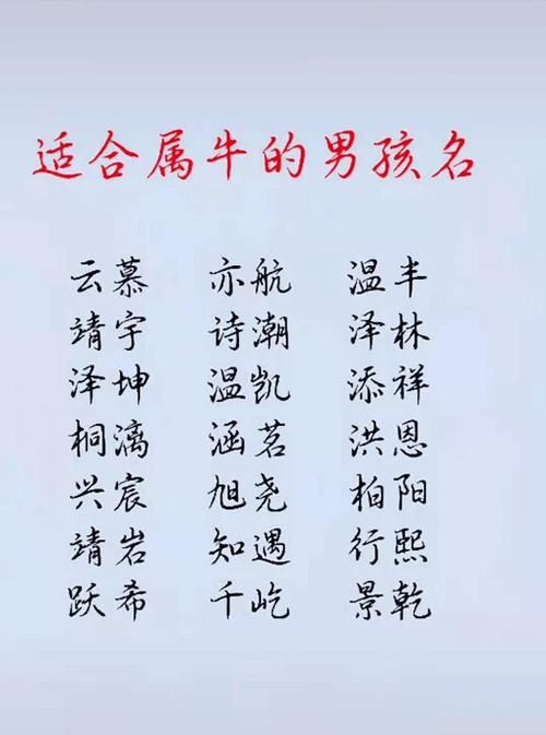 给牛宝宝取名字大全男孩,牛年出生的男孩取什么名字好