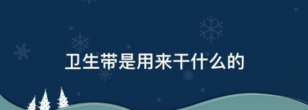 卫生带是什么女人用的,男士卫生带是用来干什么的