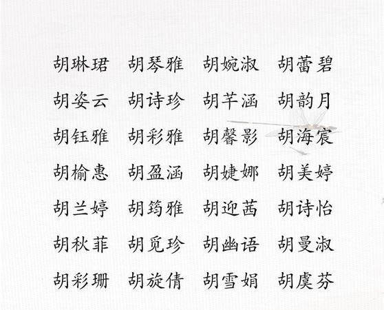 胡姓名字大全202,胡姓男孩名字简单大方洋气42句