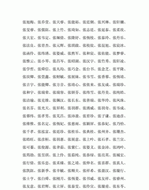 姓张的男孩子名字大全,姓张男宝宝取名字大全集202