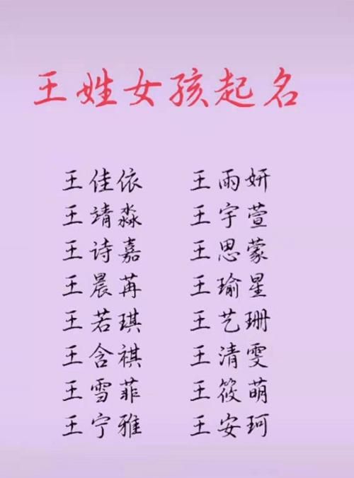 王姓女孩名字大全洋气,王姓女孩取什么名字好听缺金图1