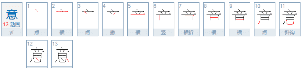 意的笔顺,意的笔顺怎么写图7