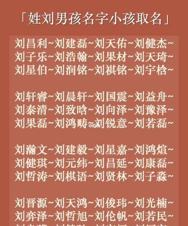 姓刘的男孩名字两个字,小孩取名大全男孩免费取名字图2