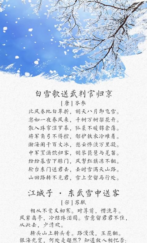 关于雪的诗 关于雪的诗列述,唐诗关于下雪的诗句有哪些图3