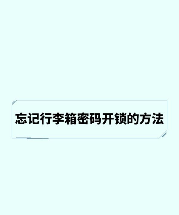 密码箱的密码忘记了怎么打开,行李箱密码锁忘记了怎么开锁图14