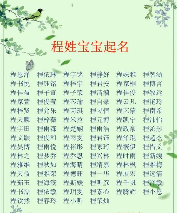 程姓起名字大全,程姓有诗意的名字女孩图3