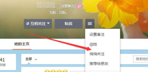 微博怎么设置悄悄关注，手机微博悄悄关注怎么设置图5